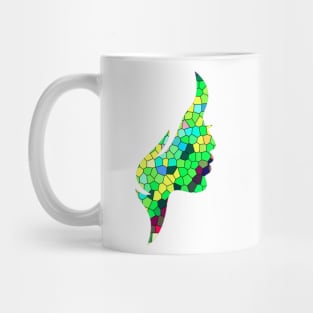 Women face stained colourful glass Mug